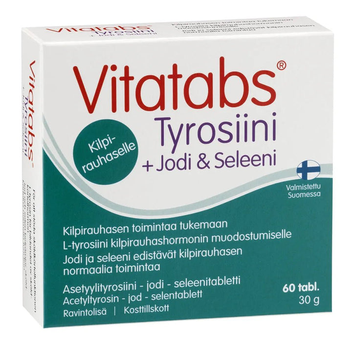Vitatabs Tyrosiini + Jodi & Seleeni - Apteekki 360 Helsinki - Verkkoapteekki
