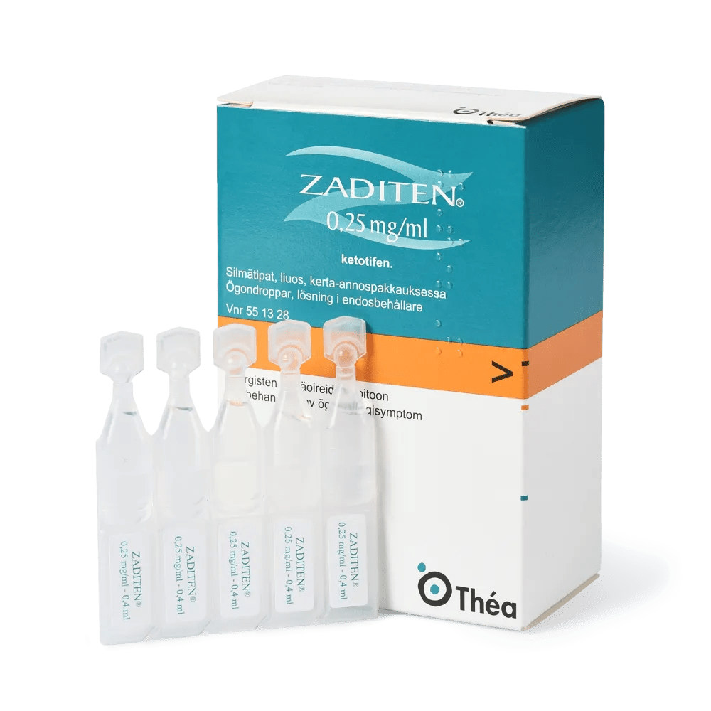 Zaditen 0,25 Mg/Ml Silmätipat, Liuos, Kerta-Annospakkaus - Apteekki 360 Helsinki - Verkkoapteekki