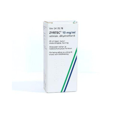 Zyrtec 10 Mg/Ml Tipat, Liuos - Apteekki 360 Helsinki - Verkkoapteekki