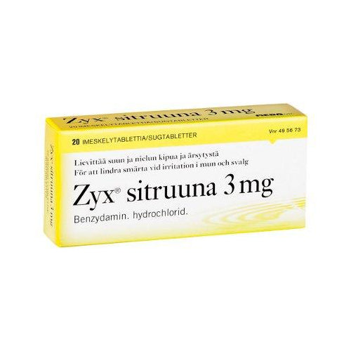Zyx Sitruuna 2,68 Mg Imeskelytabl - Apteekki 360 Helsinki - Verkkoapteekki