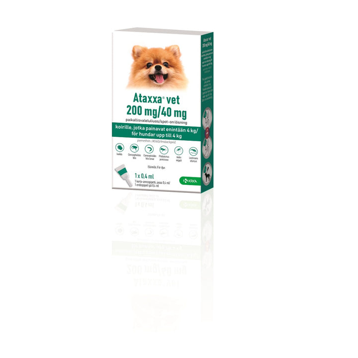 Ataxxa Vet 40 Mg/200 Mg Paikallisvaleluliuos Enintään 4 Kg Painaville Koirille - Apteekki 360 Helsinki - Verkkoapteekki