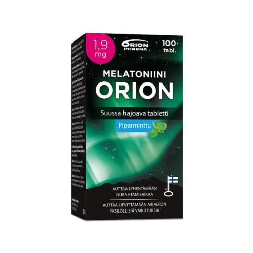 Melatoniini Orion 1,9 Mg Piparminttu - Apteekki 360 Helsinki - Verkkoapteekki