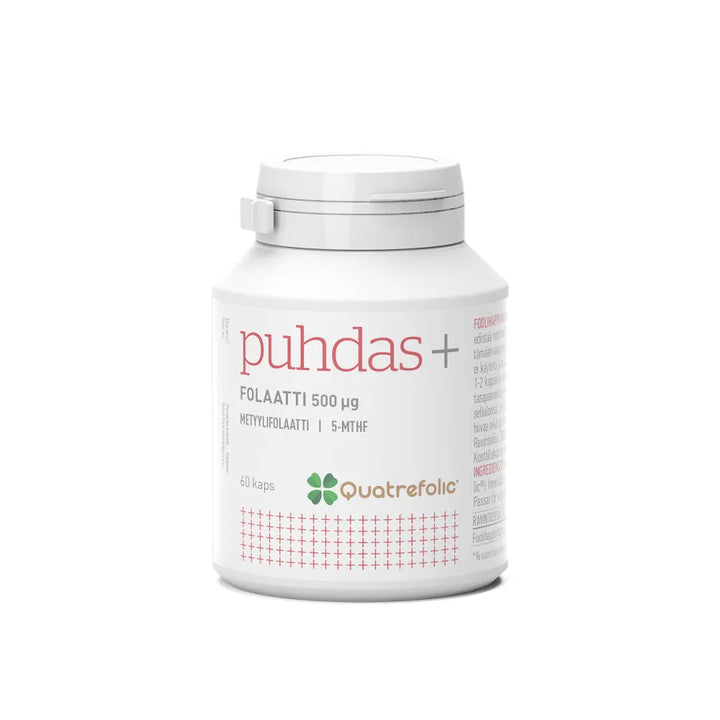 Puhdas+ Folaatti 5-MTHF 500 mgc (B9-vitamiini) - Apteekki 360 Helsinki - Verkkoapteekki
